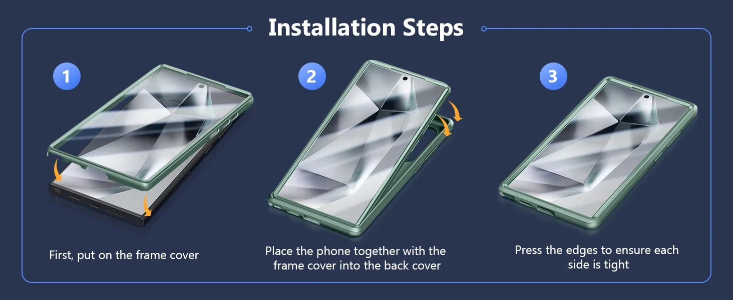 For Samsung Galaxy S24 Ultra Case with Camera Cover Screen Protector Military Drop Protection Shockproof Slim Matte Phone Case