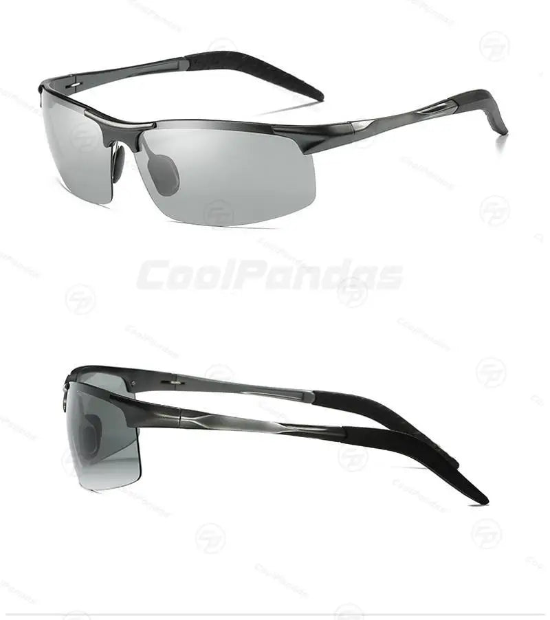 Rimless Photochromic Polarized UV400 Outdoor Driving Sunglasses for Men Women