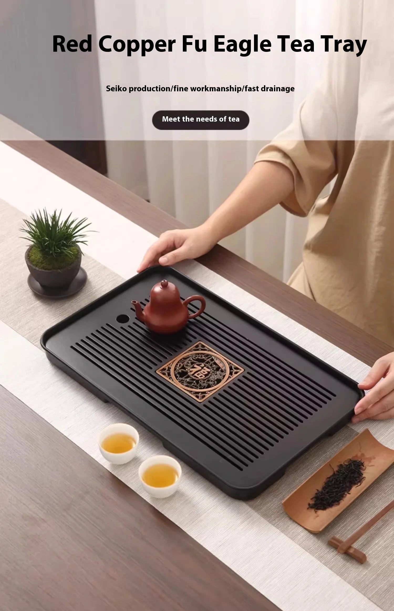 Bamboo Tea Tray Portable Dishes Rectangle Tea Ceremony Chaban Tea Chaban Tea Table Dual Purpose Drainage Water Storage
