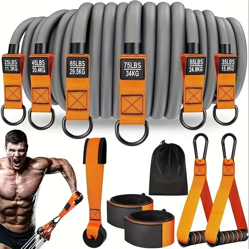 Resistance Bands Exercise Bands Heavy Duty Fitness Bands Set with Handles Workout Bands Multi-Function for Muscle Training