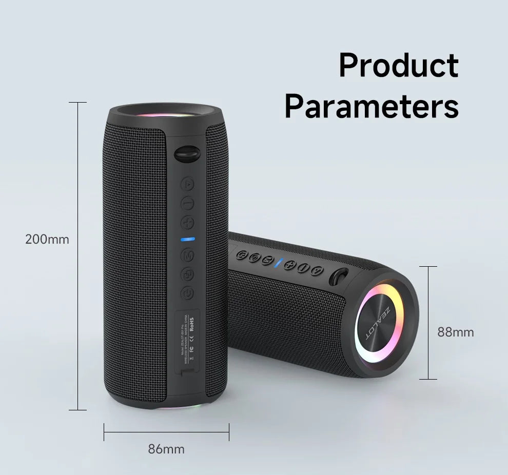 40W High-power Bluetooth Speaker 3D Stereo Bass Bluetooth Speaker Portable IPX5 Waterproof Suitable TWS Boom Box