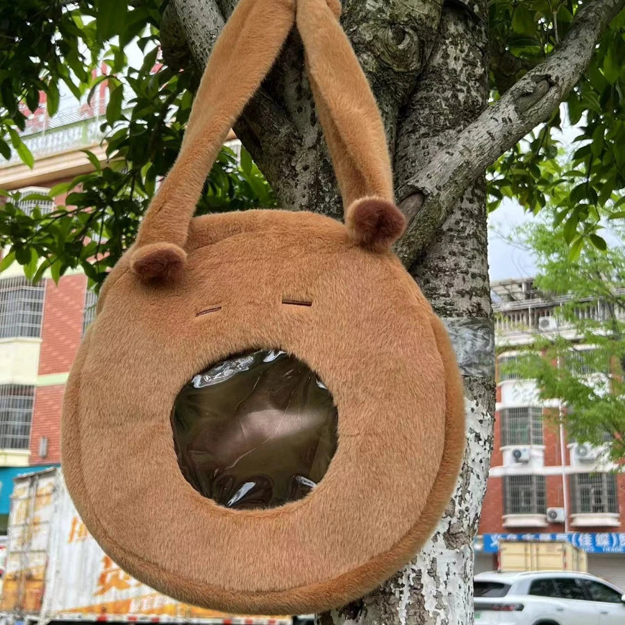 Kawaii Capybara Plush Backpack Soft Shoulder Bag
