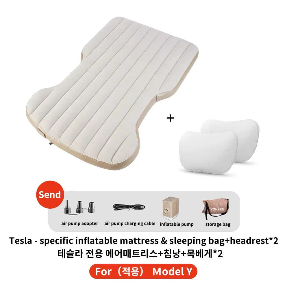Self Inflating Car Mattress for Tesla Model Y Juniper 2021 2026 Inflatable Travel Camping Bed