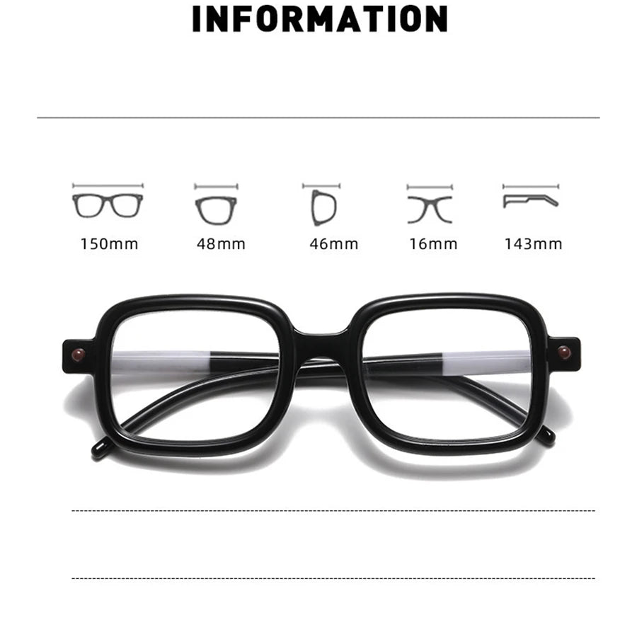 Retro Reading Glasses Fashion Square Presbyopia Hyperopia Eyeglasses Women Man Trendy Eyewear +1.0 +1.5 +2.0 +3.0 +3.5 +4.0