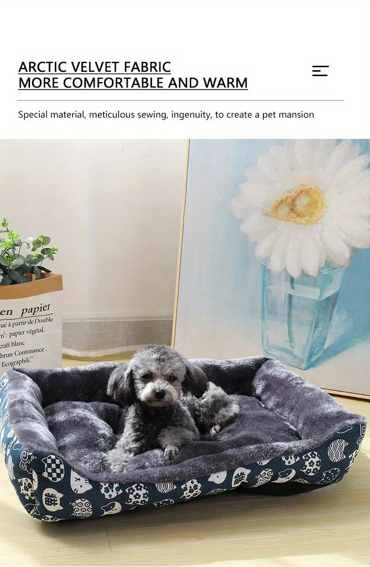 Animal Print Dog Sofa Bed Pet Mat