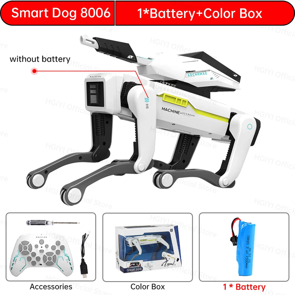 Electric RC Intelligent Robot Dog Multifunction RC Mechanical Dog with turret Educational Toy Bionic Smart Robot Toy