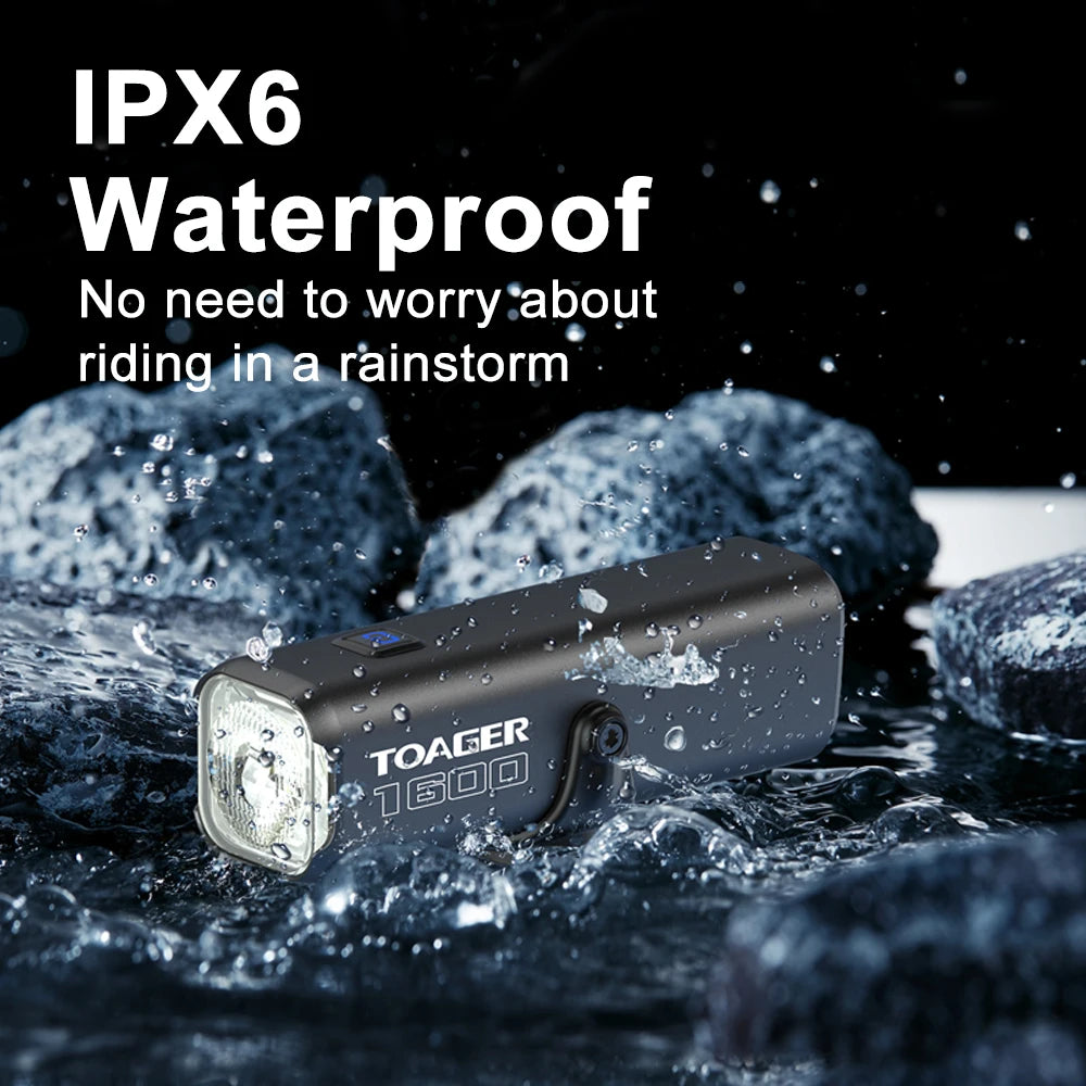 1600LM Bike Light Front Lamp TypeC Rechargeable LED 21700 5000mAh Bicycle Light Waterproof Headlight Bike Accessories