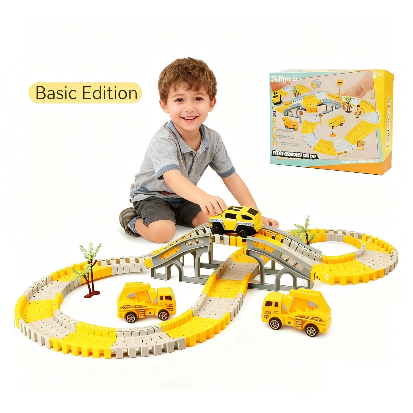 137pc Boys Halloween Christmas gifts Diy Car track Assemble puzzle toys parent- interactive Building toys Family party toys