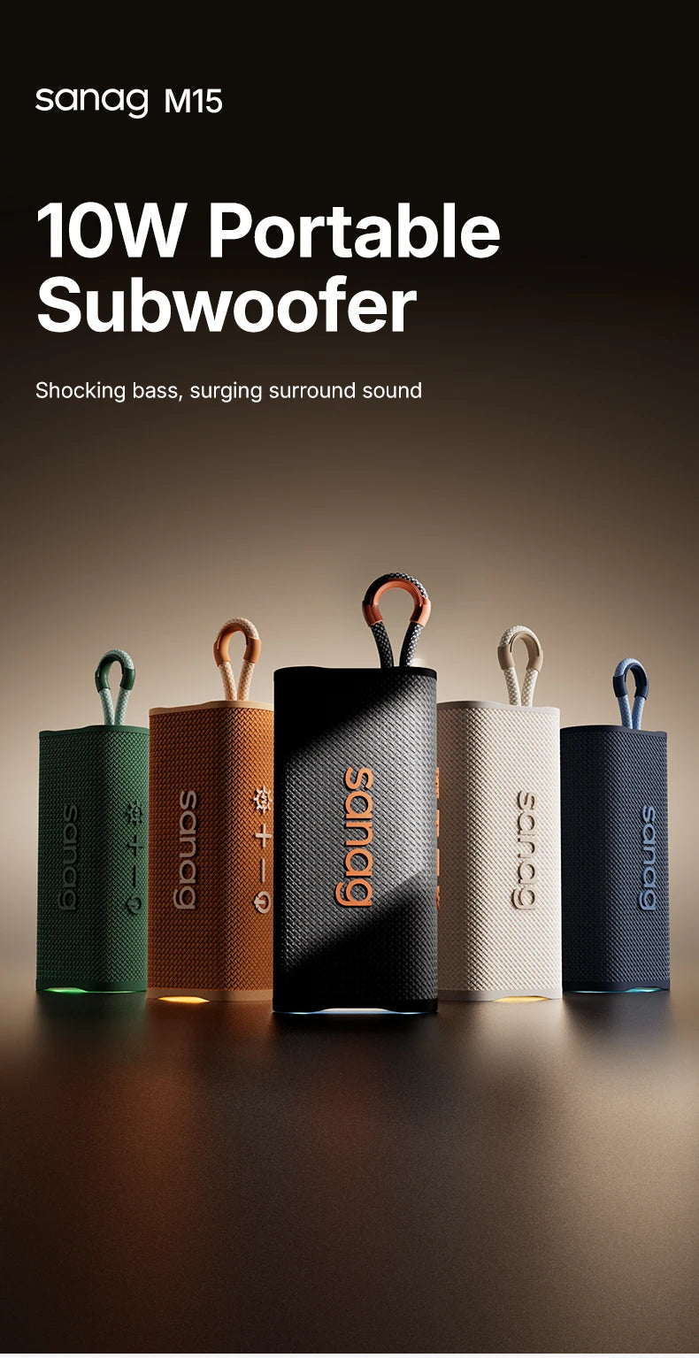 M15 Portable Bluetooth Speaker 10W Stereo Speakers 10-hours Playtime IPX4 Waterproof Camping flash-sale Choice Subwoofer