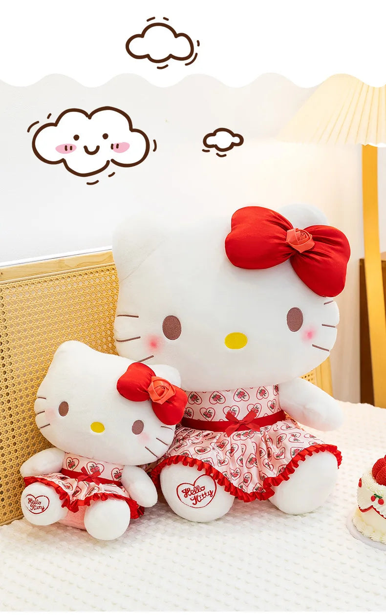 Cute Rose Cat Character Plush Stuffed Doll Toy