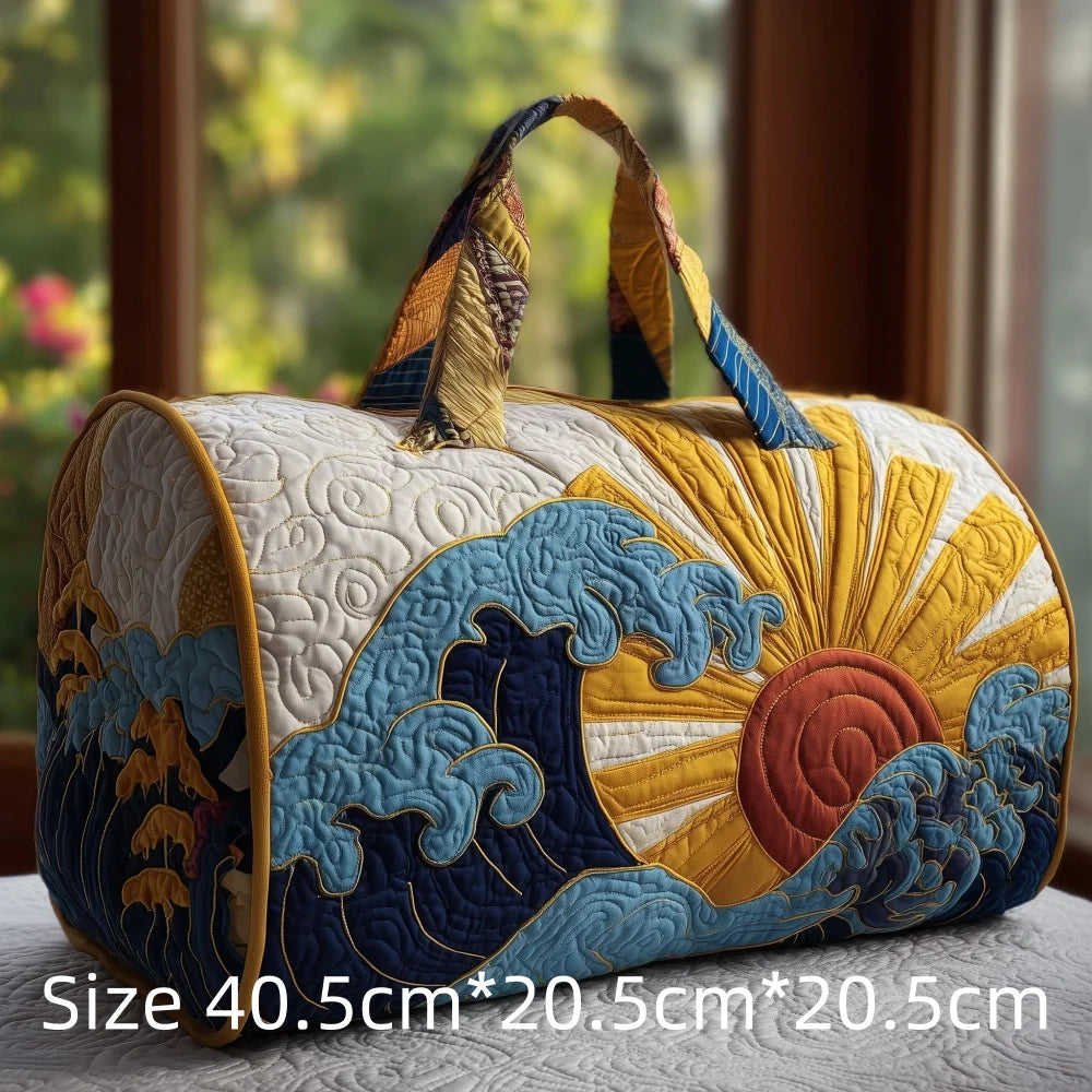 Hot Sale 3D Quilted Bag for Women Colorful Landscape Print Travel Sunrise Desert Mountain Cactus Printed Overnight Trip Bags