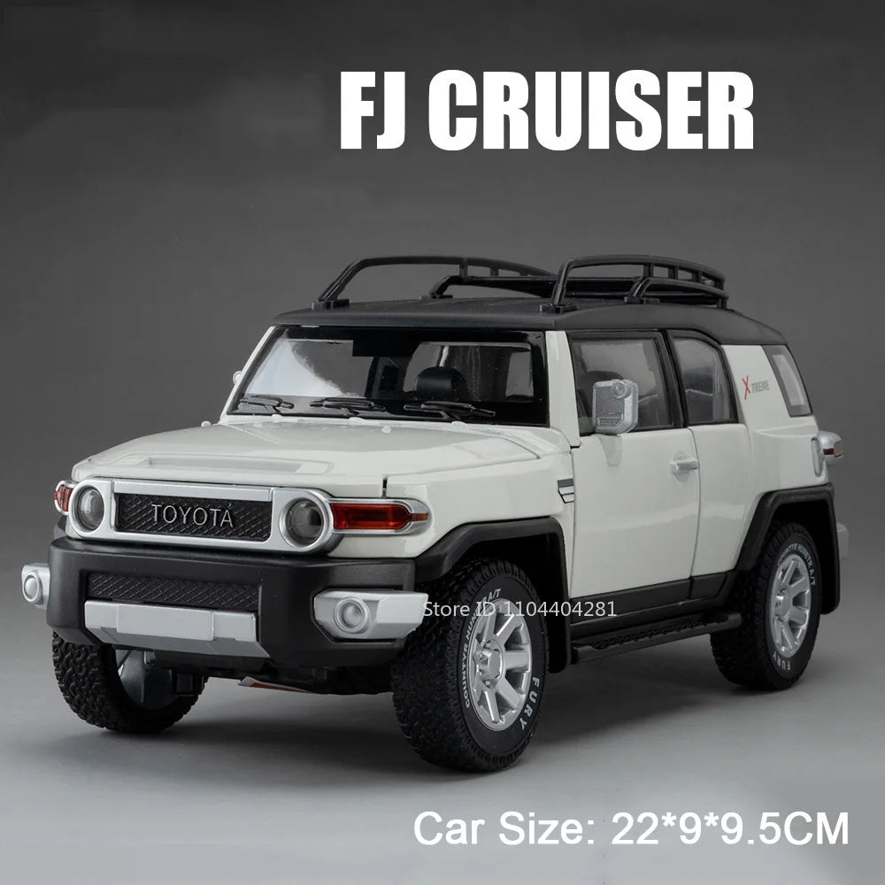 1:24 Land Cruiser FJ LC80 Toy Model Diecast Alloy Car Sound Light Pull Back Doors Opened Miniature Vehice Friend's Birthday Gift