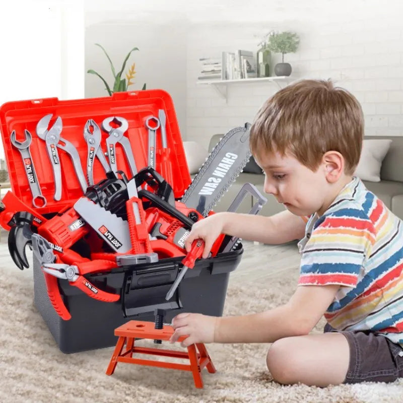 Toolbox Kit Educational Toys Simulation Repair Tools Toys Drill Plastic Game Learning Engineering Puzzle Toys Gifts For Boy