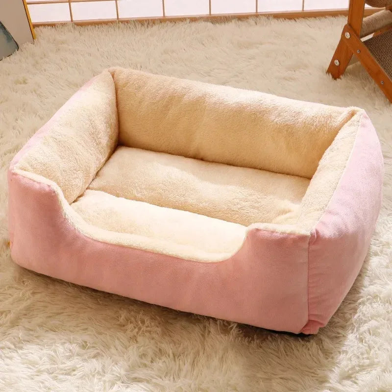 Warm Plush Pet House Bed for Cats and Small Dogs