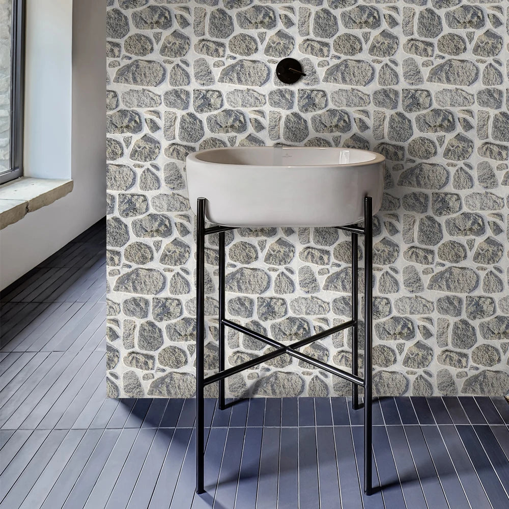 10pcs 3D Faux Stone Wall Panels Peel and Stick Wall Tiles Decorative 3D Wall Sticker Self-adhesive Wall Tile Sticker