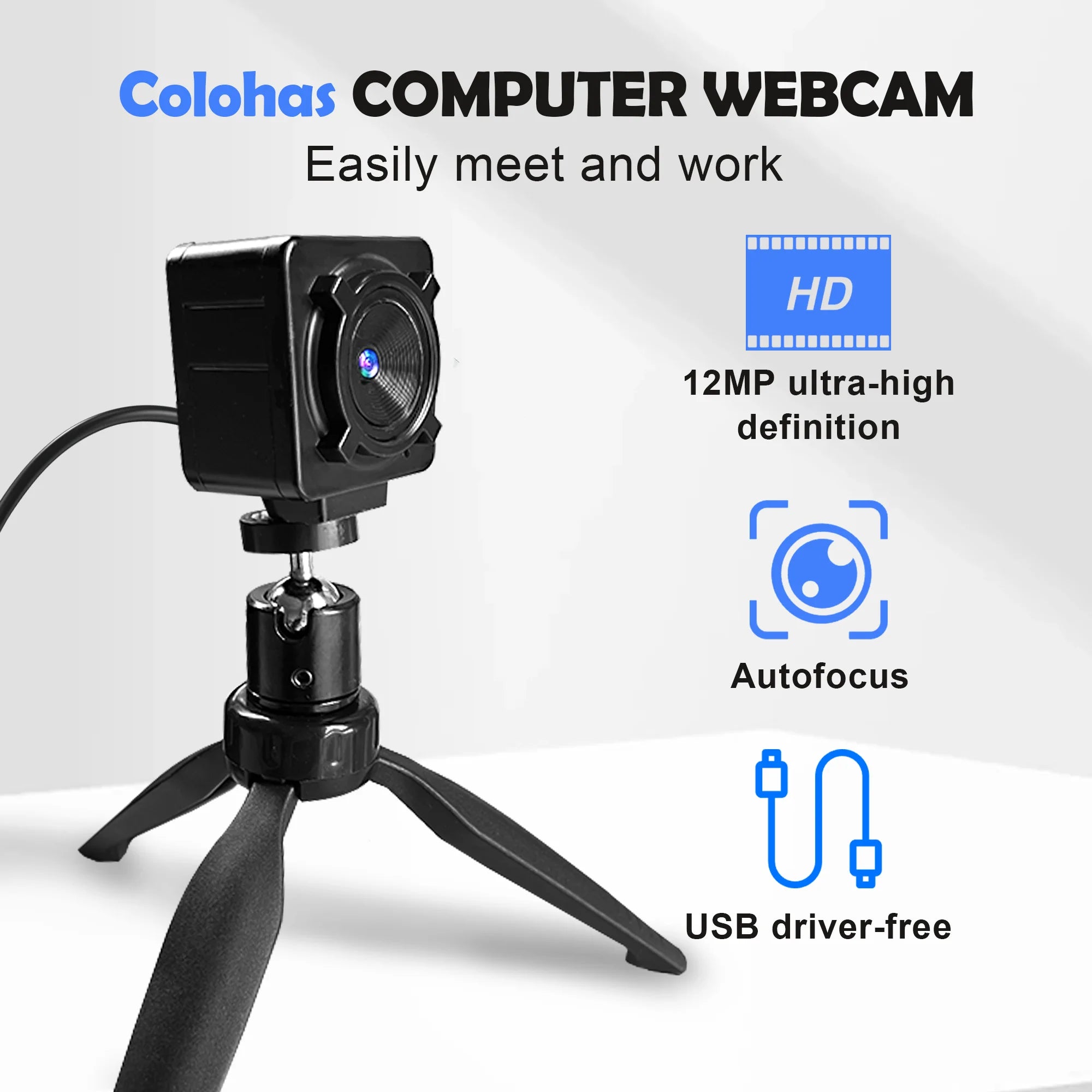 4K Webcam for Pc 1080P 60FPS USB Remote Control Computer Web Camera With Tripod Mic Autofocus for/Pro Live Streaming/Video Call