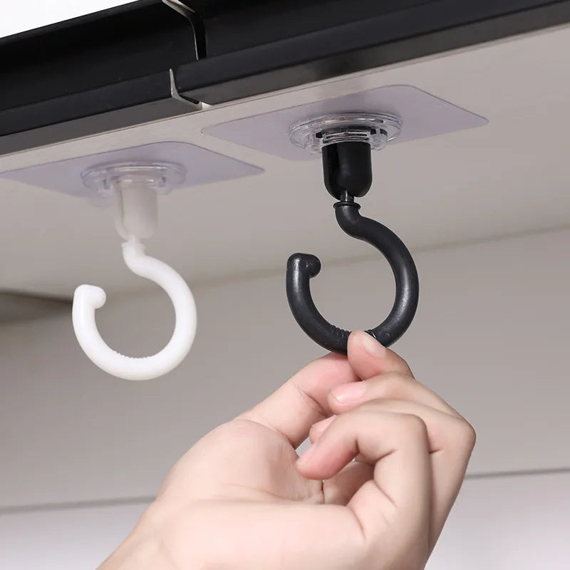 360° Rotating Self-adhesive Hook Non Punching Hooks Strong Adhesive Hook Wall Hanging Door Self-adhesive Hook With No Marks