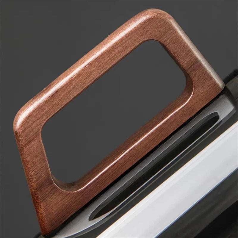 400ml Heat-resistant Glass Cups with Walnut Handle Household Flower Tea Mug Tea Making Cup Milk Water Cup