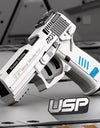Continuous Firing USP Shell Ejecting Pistol With Laser Sight Airsoft Blowback Soft Bullet Toy Gun Empty Hanging Weapon