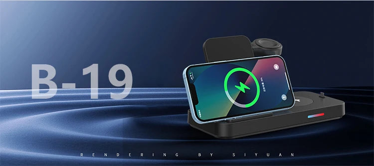 3 in 1Wireless Charger Stand Fast Charging Dock Station Type C For Watch Huawei iPhone 15 14 13 12 Pro Max Earbuds