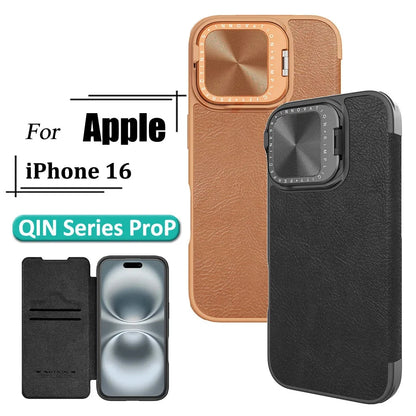 Luxury Flip QIN Pro P Leather Case For iPhone 16 Phone Case Shockproof Camera Flip Protection Case