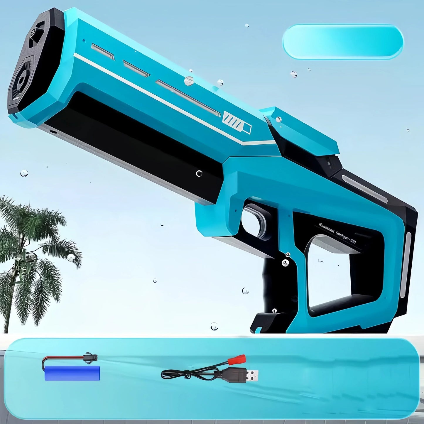 Electric Water Gun with Automatic Water Absorption – Rechargeable Outdoor Beach Battle Water Blaster