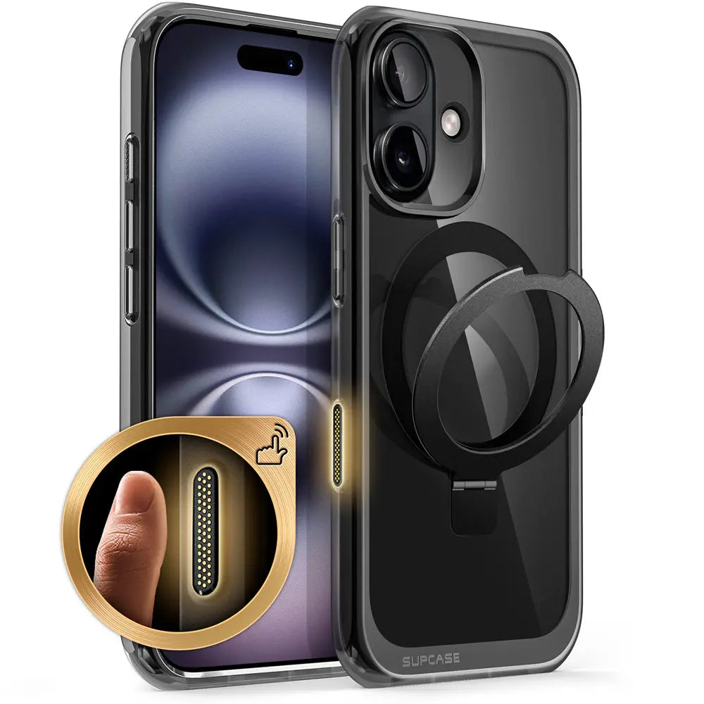 For iPhone 16 Case with Camera Control Capture Button UB Mag Stand Series Shockproof Protective  Phone Case