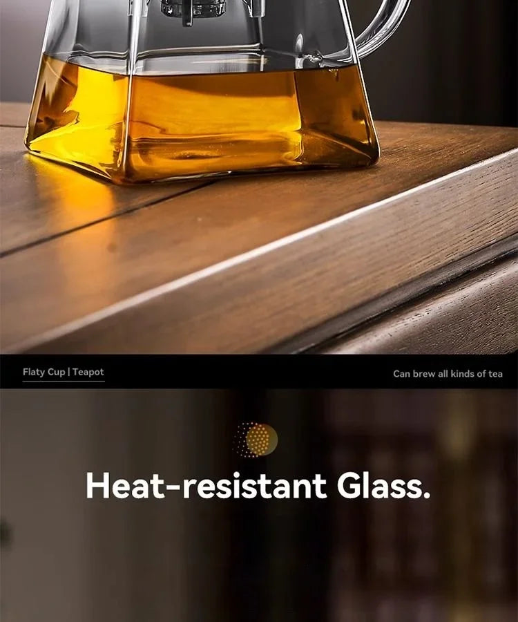 High Borosilicate Glass Tea Pot with One Touch Tea Separation Filter 1000ml