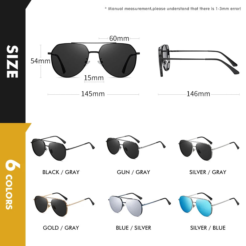 Polarized Aviation Sunglasses for Men and Women Mirror Lens Vintage Style