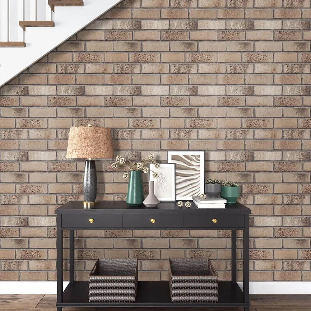 10pcs 3D Wall Sticker Self-adhesive Faux Brick Wall Panel Peel and Stick Kitchen Tile Backsplash Bathroom Wall Tile Sticker