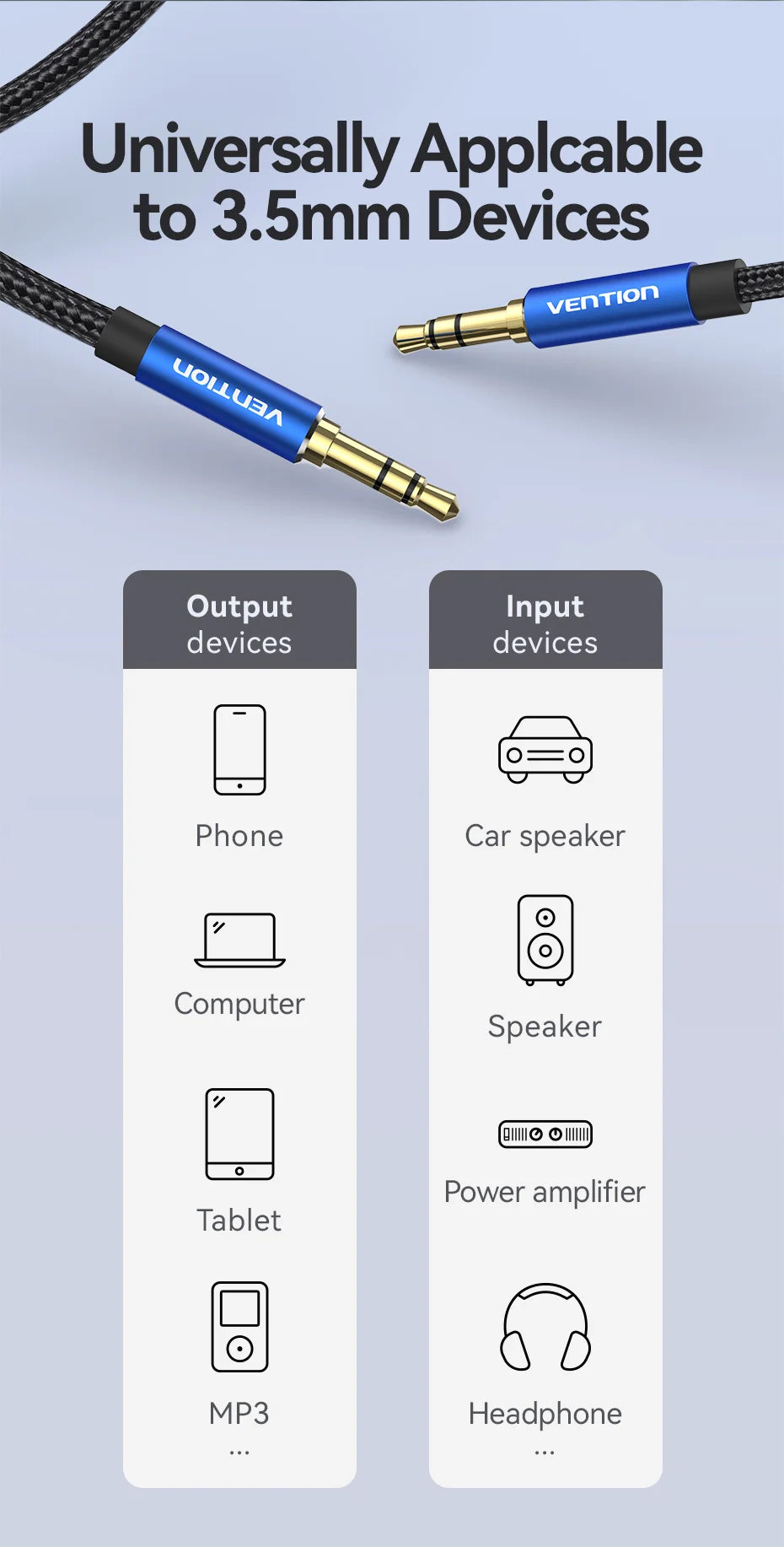 Aux Cable 3.5MM Jack Male to Male 3.5mm Audio Cable Jack for JBL Headphones Xiaomi Oneplus Speaker Cable Car Aux Cord