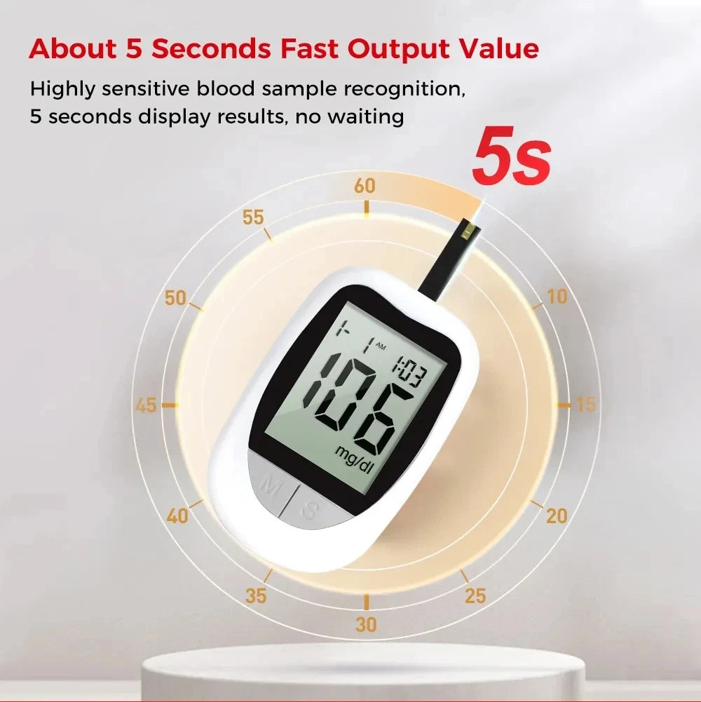 Blood Glucose Meter Glucometer Kit Code Free Diabetes Test 50/100pcs Strips With Lancets Medical Blood Sugar Mg/mmol