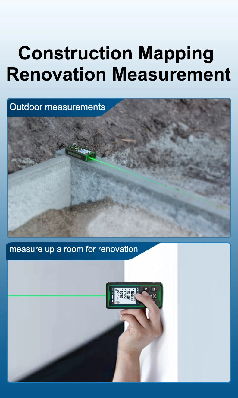 Green Laser Rangefinder 120m 150m Distance Meter Tape Rangefinder Measurement Digital Tape Tool