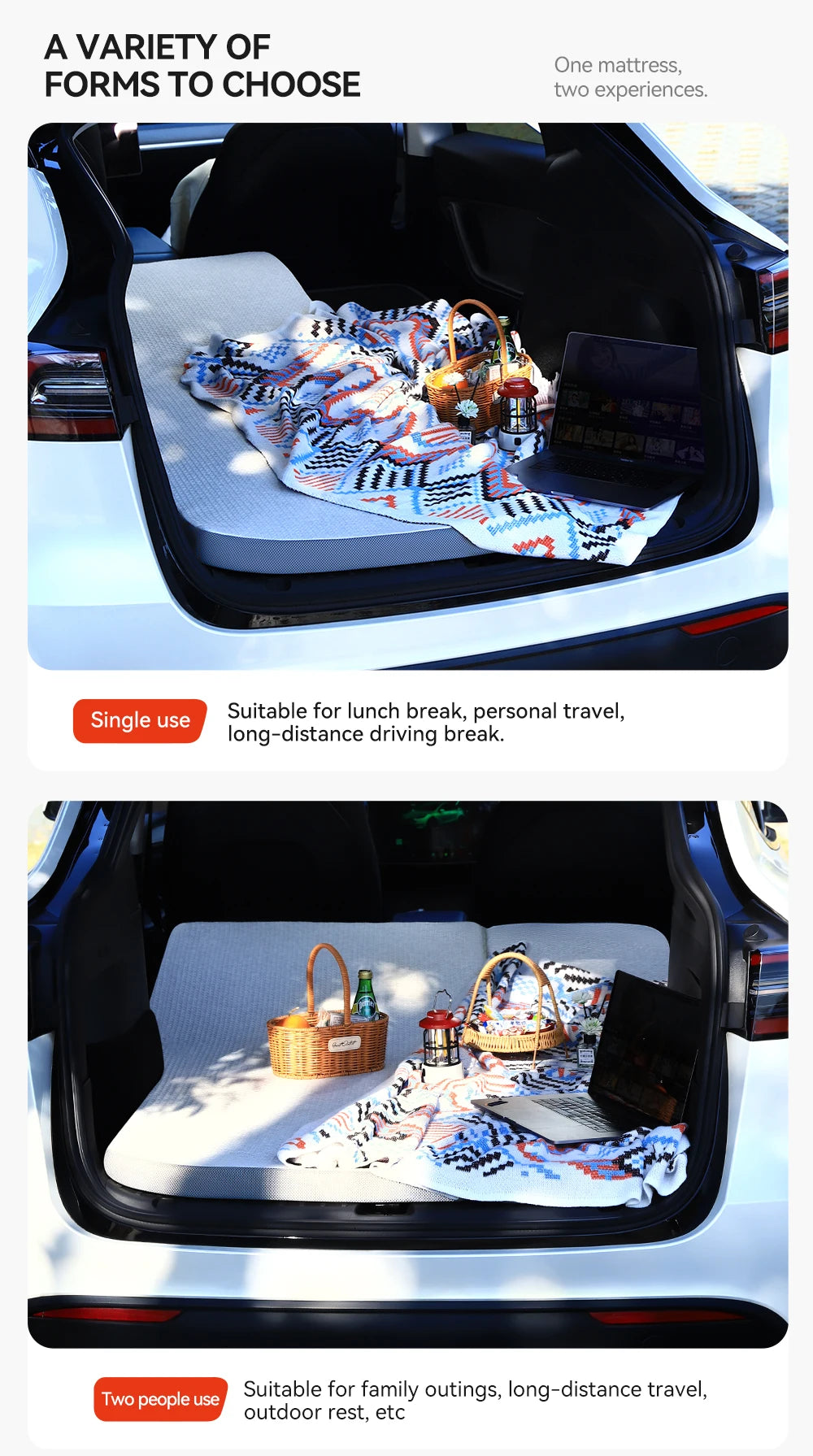 Camping Mattress for Tesla Model Y Juniper 2021 2026 Memory Sponge Car Travel Bed Portable Camping Mattress