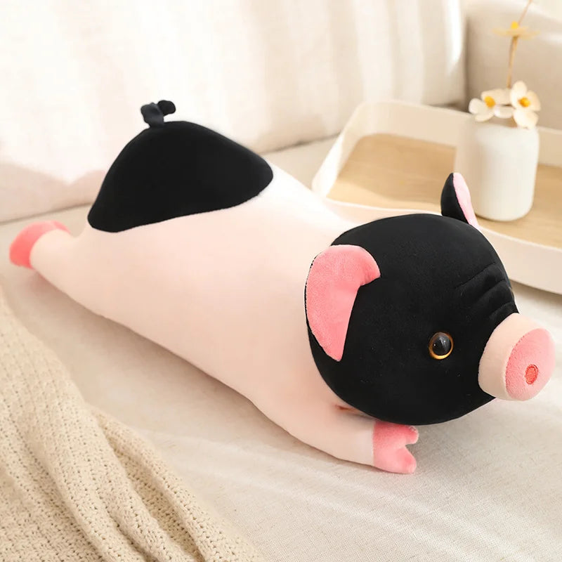 Cute Miniature Pig Plush Stuffed Animal Lying Down Pillow