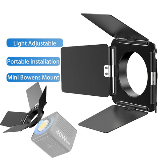 Four-Blade Light Barrier – Mini Bowens Mount for LT028 40W COB LED