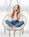 Outdoor Patio Garden Hammocks Hanging Hammock Swing Cotton Rope Chair Non-Iron Stand Indoor Camping Outdoor Furniture