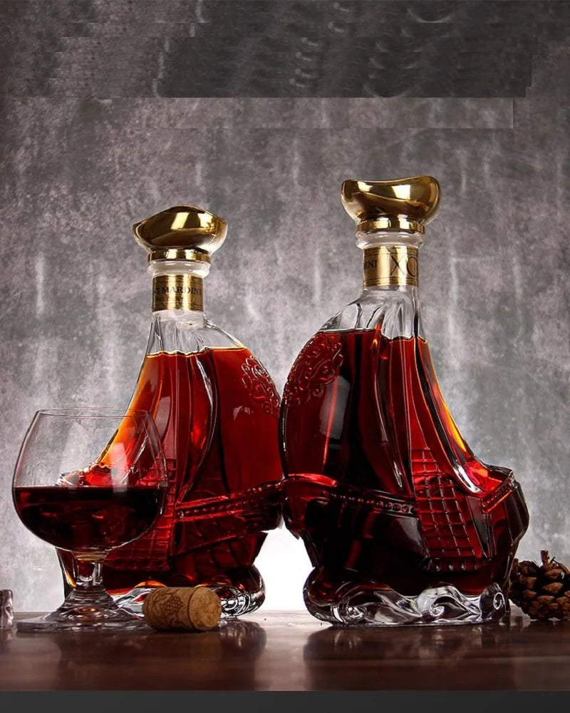 Whiskey Decanter Bottle with Lid, Crystal Glass, Wine Beer Containers, Cup, Home Bar Tools, Decoration