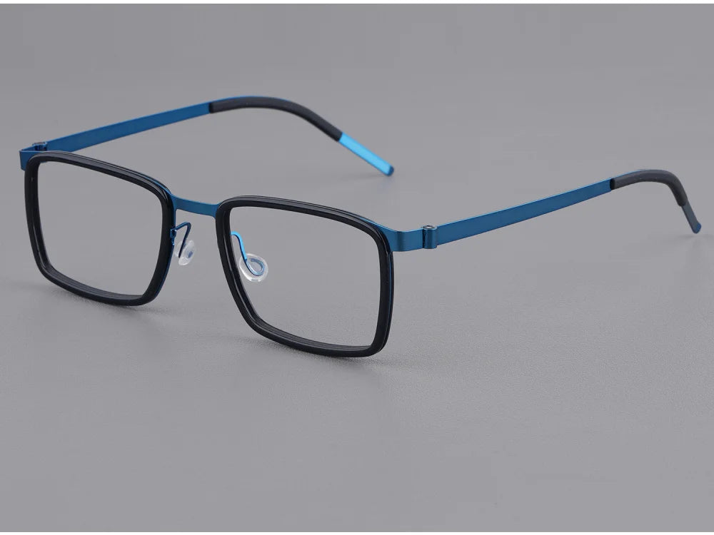 Rectangle Titanium Screwless Business Eyeglasses Frame