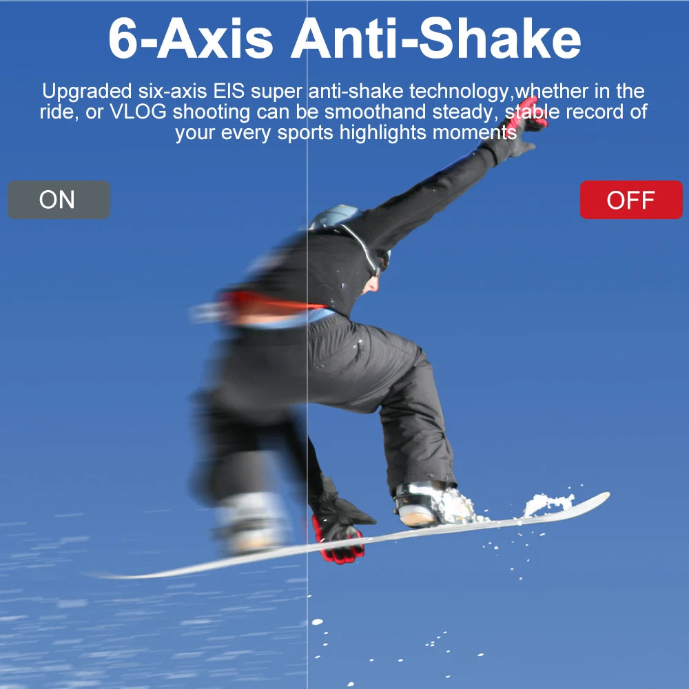 5K Action Camera with 2.0 Inch Touch Screen WiFi EIS and 30M Waterproof Housing
