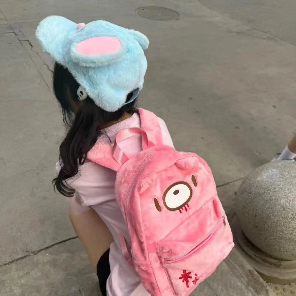 Cartoon Bear Plush Backpack Large Capacity Shoulder Bag
