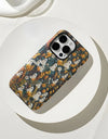 Cute Cartoon Embroidery Effect Ghost Flower Phone Case For iPhone 16 15 Pro Max Plus Double-deck Cover Protection Funda