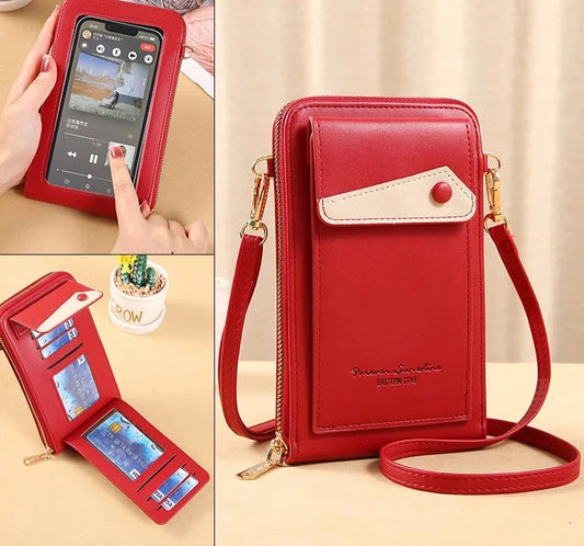 Shoulder Crossboday Bag Fashion Touch Screen Mobile Phone Bag Large Capacity Card Holder Wallet Ladies Coin Purse