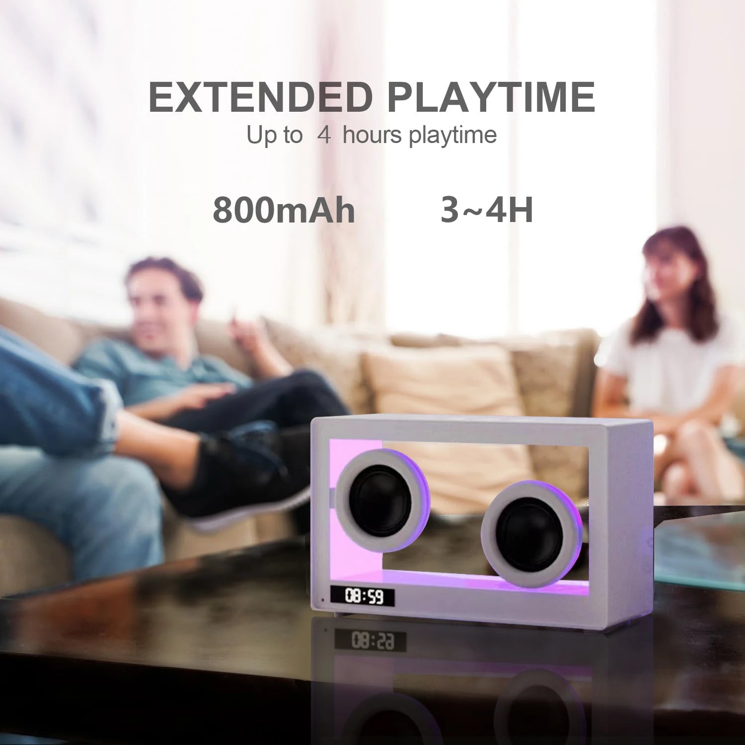 Transparent RGB Led Light Speakers Music Handsfree Portable Party Bass HIFI Wireless Bluetooth Speaker