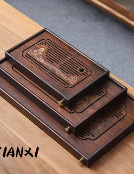 Jiangshan Tea Tray Household Small Drain Tea Table Bamboo Tea Tray Kung Fu Tea Set Accessories Tea Sea Dry Brewing Table