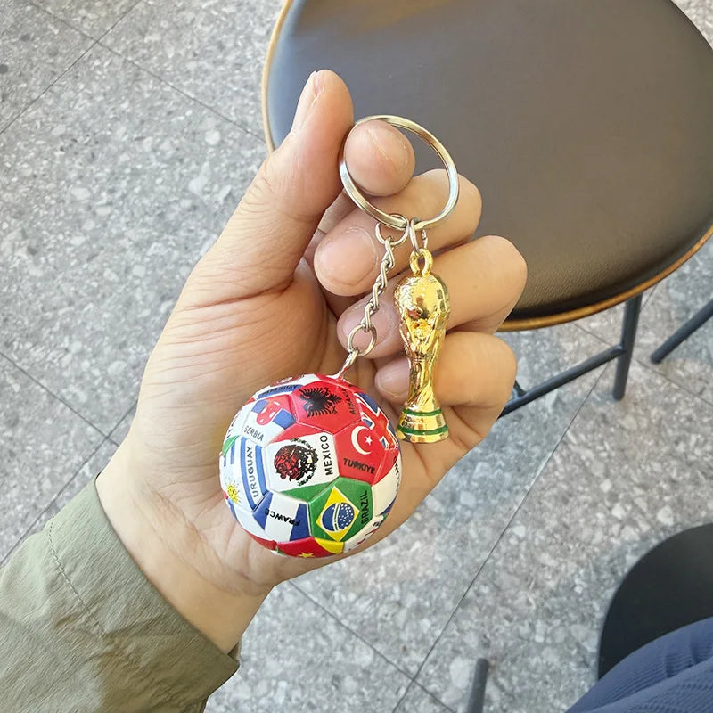 2026 Football Trophy Keychain Mini Champion Cup Soccer Fan Collectible