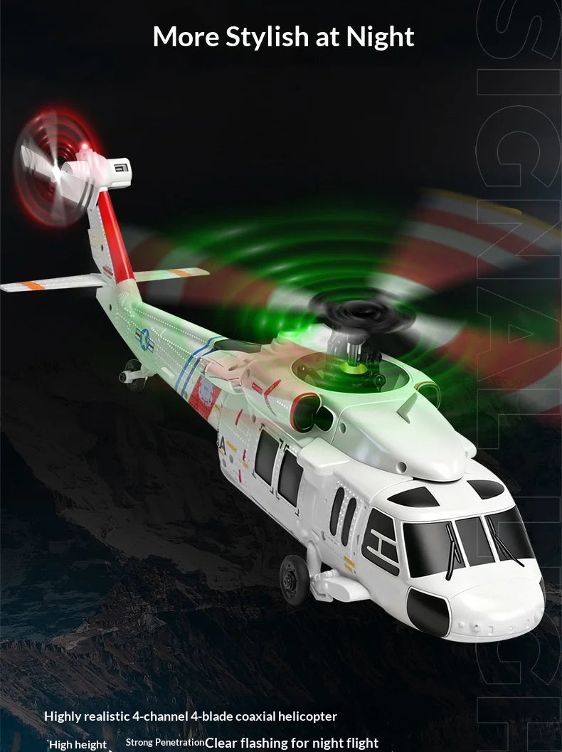 Remote Control Military Helicopter With Brushless Motor And Optical Flow Positioning