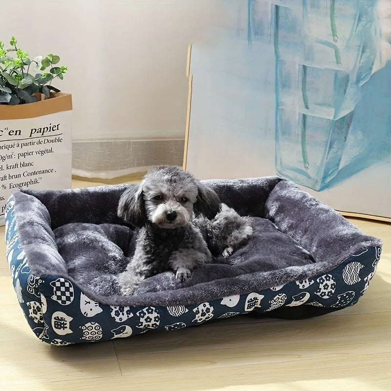 Printed Winter Pet Bed Sofa Mat for Dogs and Cats