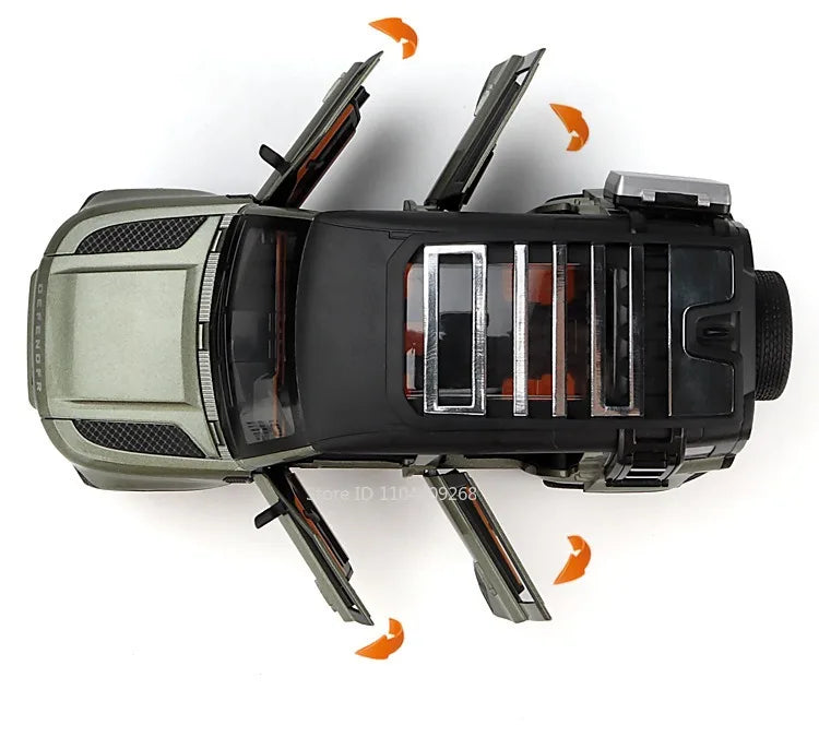 1:24 Scale Land Rover Defender Range Rover Model Car Toy Metal Diecast Sound Light Off Road Vehicles Miniature Models Boys Gifts