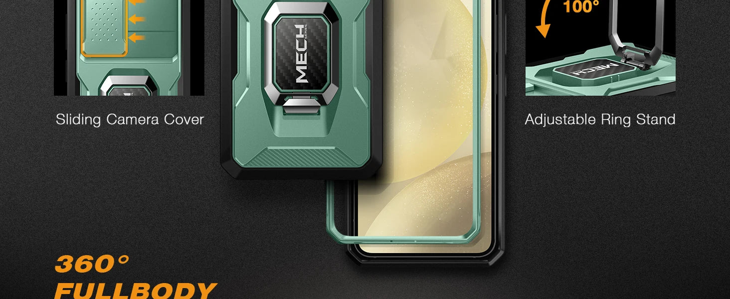 For Samsung Galaxy S24 Plus Case with Tempered Glass Screen Protector Full Body Protection Military Grade Shockproof Phone Case